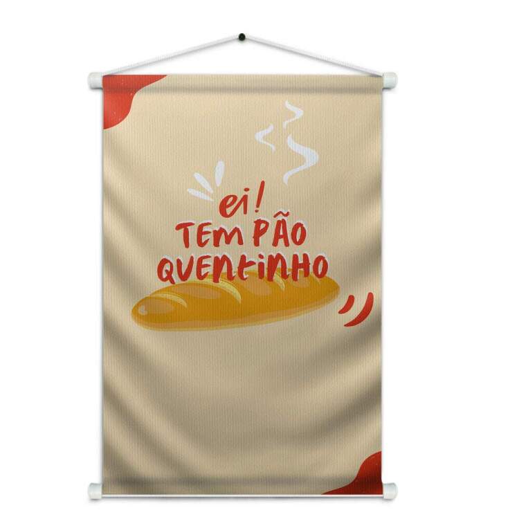 Banner Impresso em Lona Ei!Tem Po Quentinho