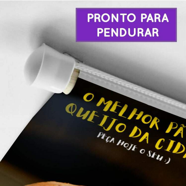 Banner Impresso em Lona O Melhor Po de Queijo