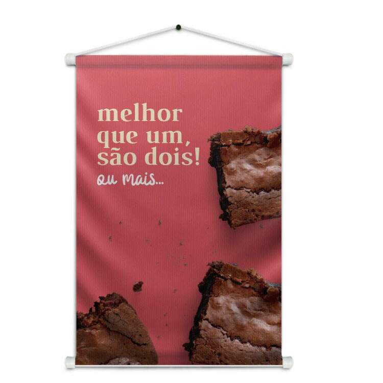Banner Impresso em Lona Brownie Melhor que um, So Dois!