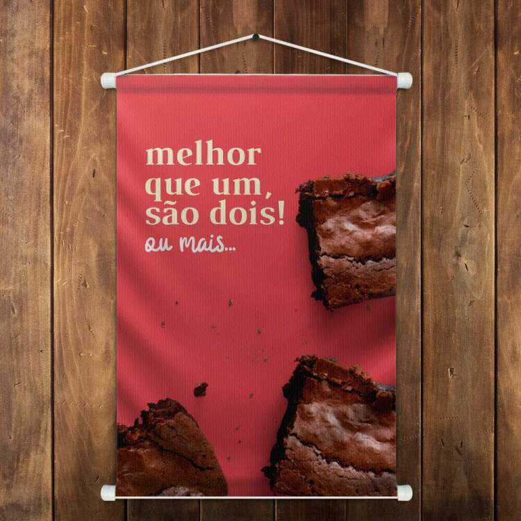 Banner Impresso em Lona Brownie Melhor que um, So Dois!
