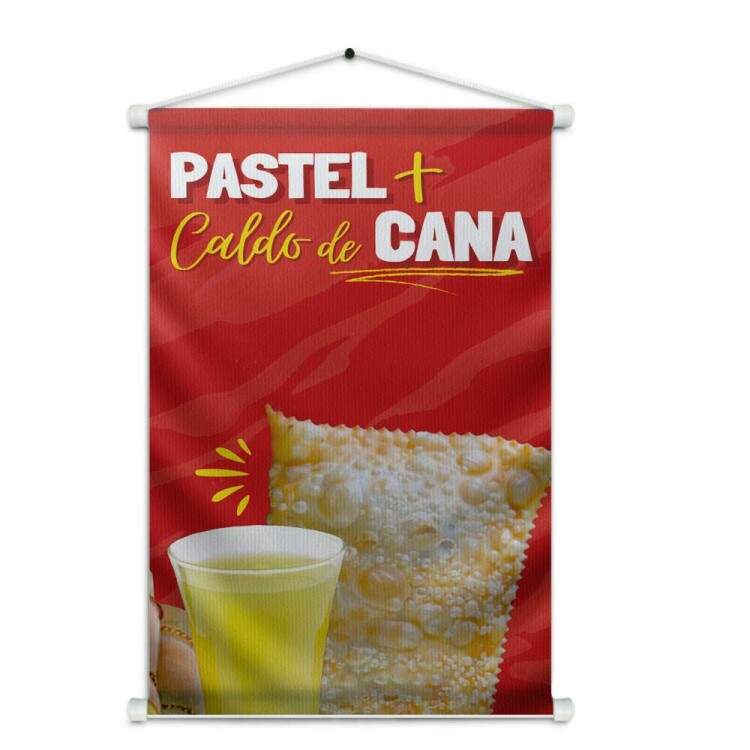 Banner Impresso para Pastelaria Pastel + Caldo de Cana