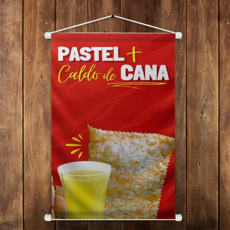 Banner Impresso para Pastelaria Pastel + Caldo de Cana