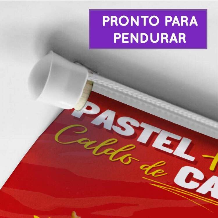 Banner Impresso para Pastelaria Pastel + Caldo de Cana