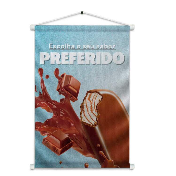 Banner Impresso Picol Escolha o Seu Sabor Preferido