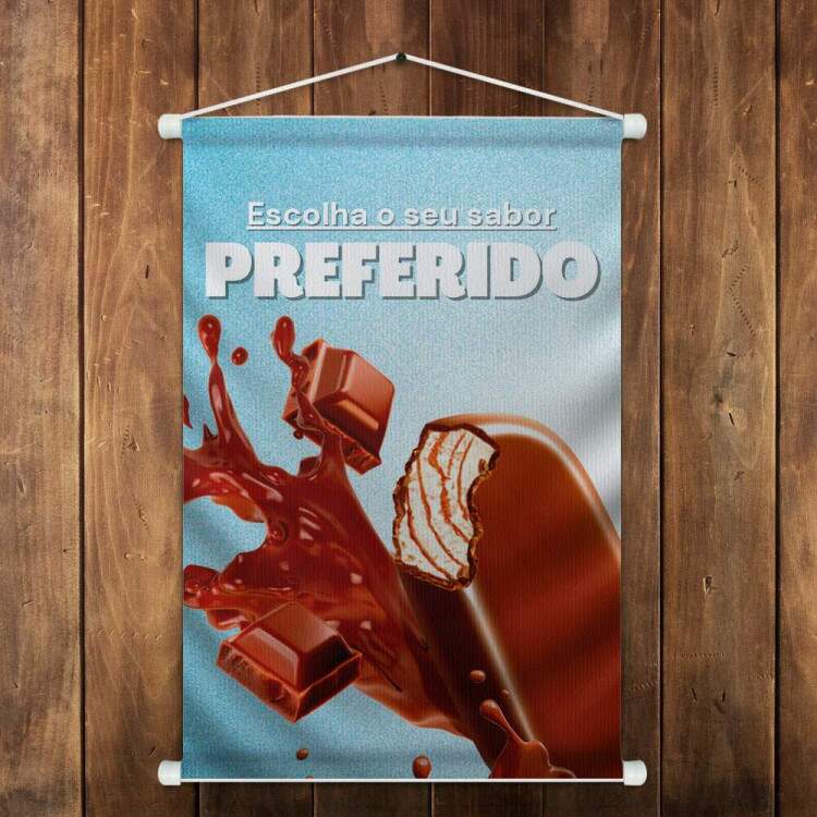 Banner Impresso Picol Escolha o Seu Sabor Preferido