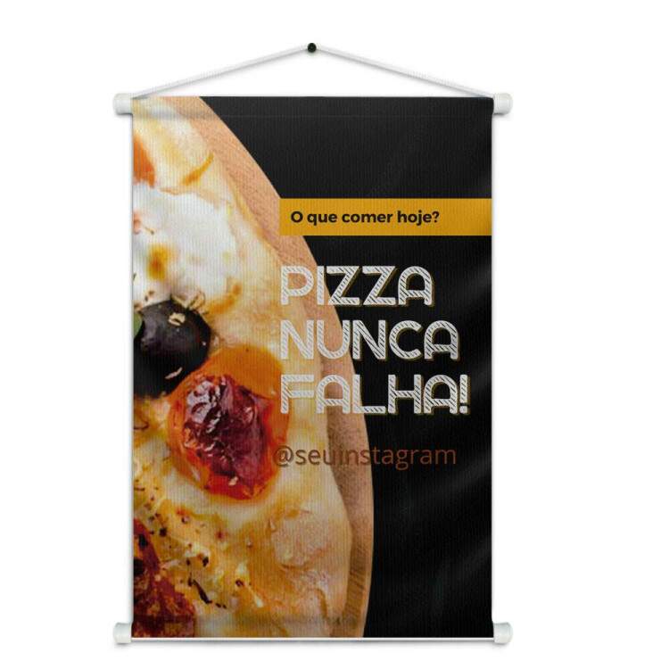 Banner Impresso para Pizzaria Pizza Nunca Falha