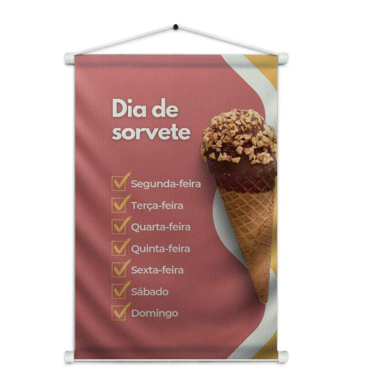 Banner Impresso para Sorveteria Dia de Sorvete