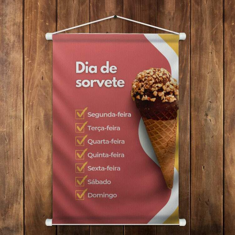 Banner Impresso para Sorveteria Dia de Sorvete