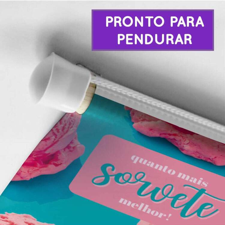 Banner Impresso para Sorveteria Quanto Mais Sorvete Melhor