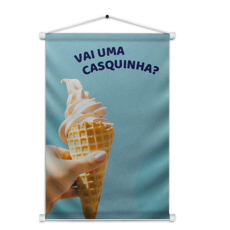 Banner Impresso para Sorveteria Vai Uma Casquinha?