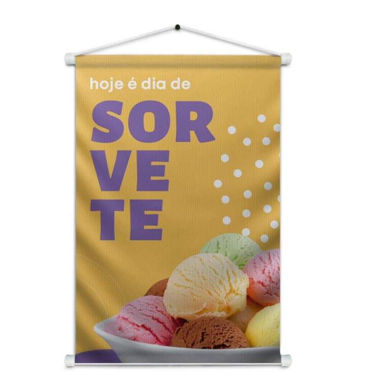 Banner Impresso para Sorveteria Hoje  Dia de Sorvete