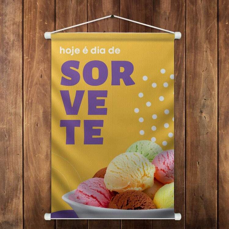 Banner Impresso para Sorveteria Hoje  Dia de Sorvete