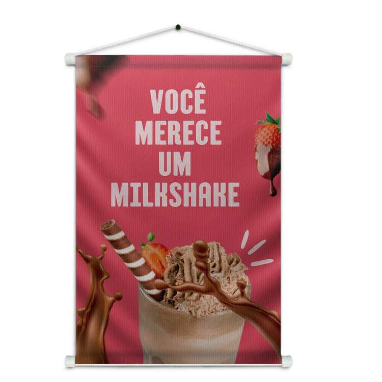 Banner Impresso para Sorveteria Voc Merece um Milkshake