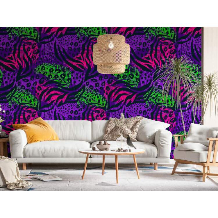 Papel de Parede Animal Print Tropical Cores Florescentes