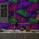 Papel de Parede Animal Print Tropical Cores Florescentes