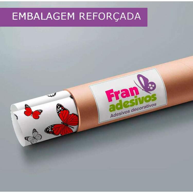 Papel de Parede Borboletas Vermelhas com Fundo Branco