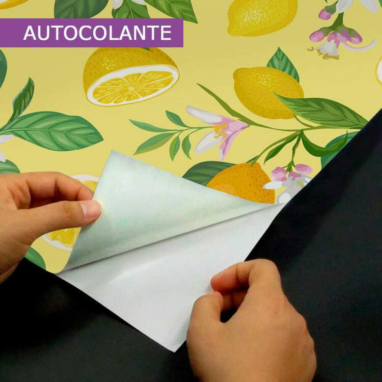 Papel de Parede Cozinha Limo com Flores Fundo Amarelo