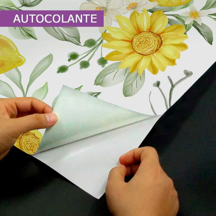 Papel de Parede Cozinha Limo com Plantas Cinza