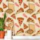 Papel de Parede Cozinha Fast Food Pizza na Caixa
