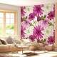 Papel de Parede Floral Flores Silvestres com Borboletas Verdes