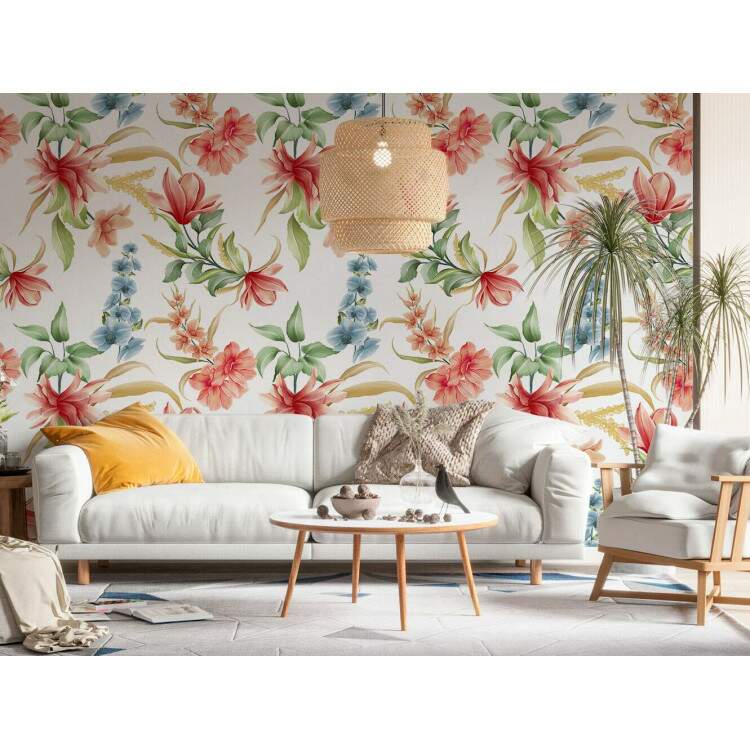 Papel de Parede Floral Orqudea e Magnolia