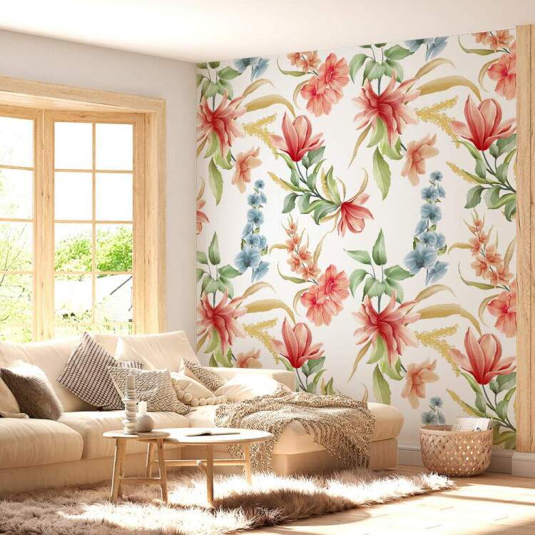 Papel de Parede Floral Orqudea e Magnolia