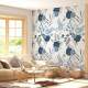 Papel de Parede Floral Rosa Azul com Fundo Escuro