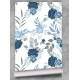 Papel de Parede Floral Rosa Azul com Fundo Escuro