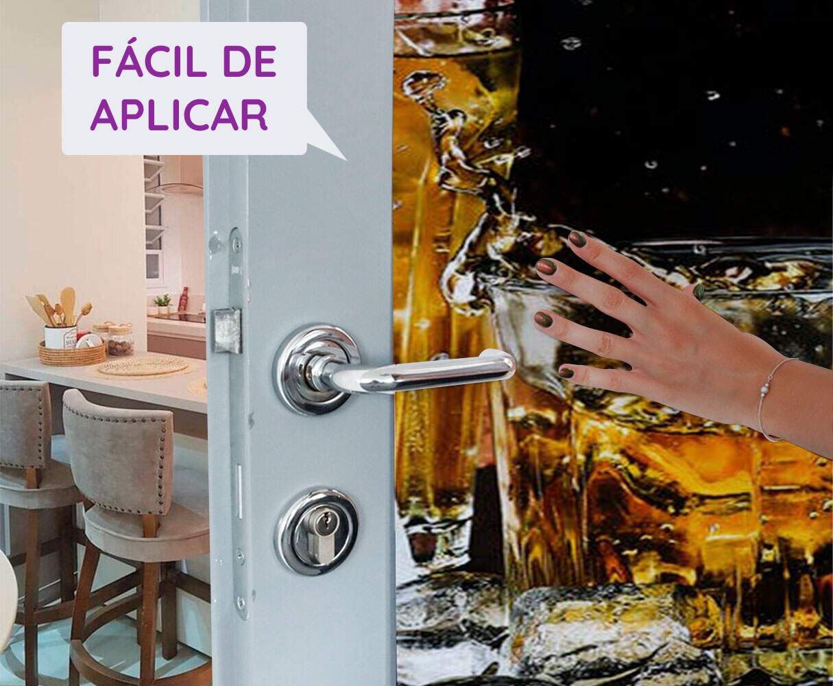 Adesivo Para Porta Coqueteis De Whisky Com Gelo