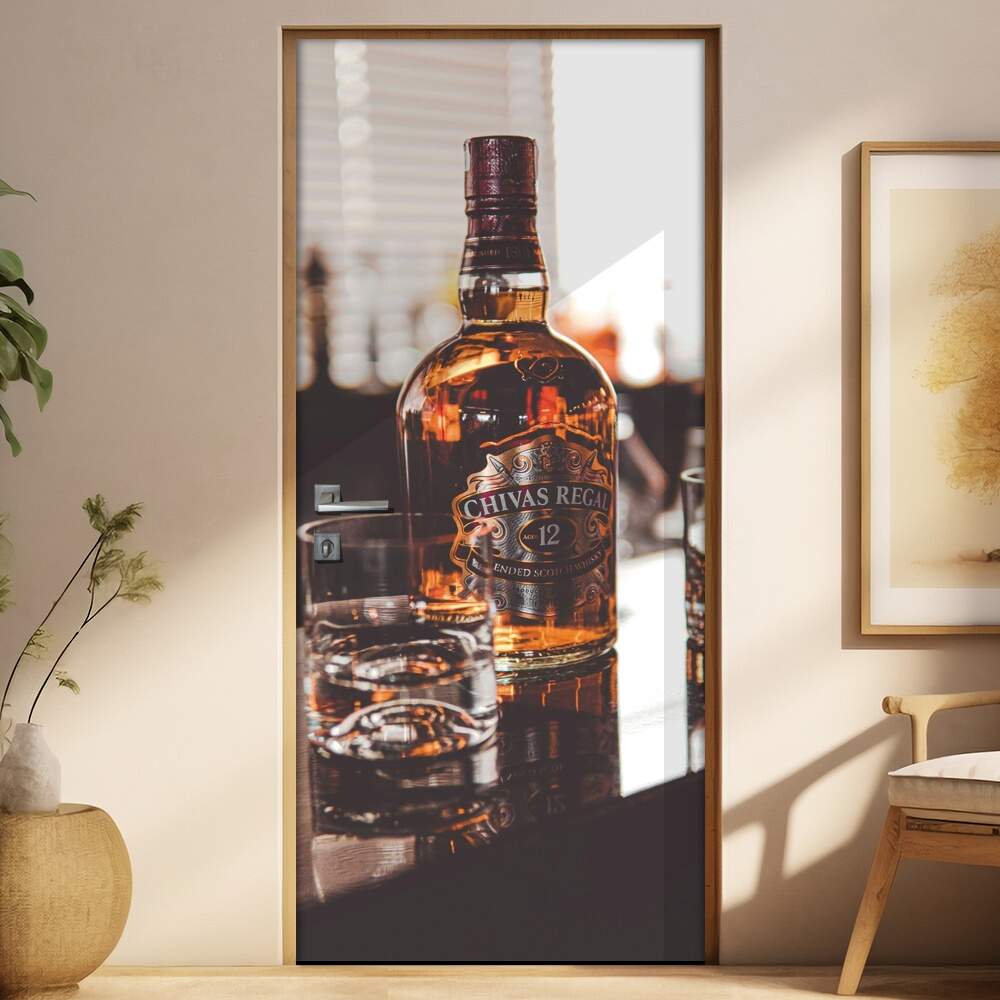 Adesivo Para Porta Whisky Com Drinks
