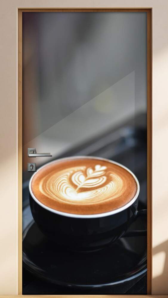 Adesivo Para Porta Cappucino Com Desenho De Cora��o