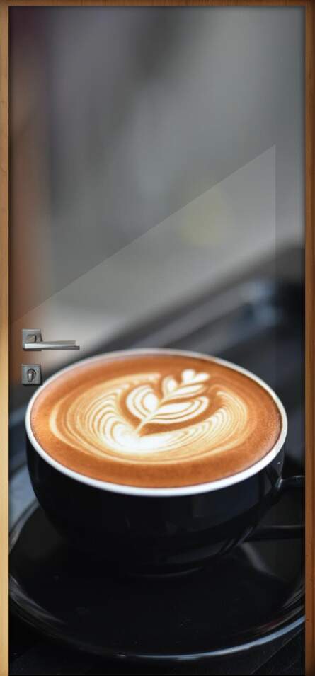 Adesivo Para Porta Cappucino Com Desenho De Corao