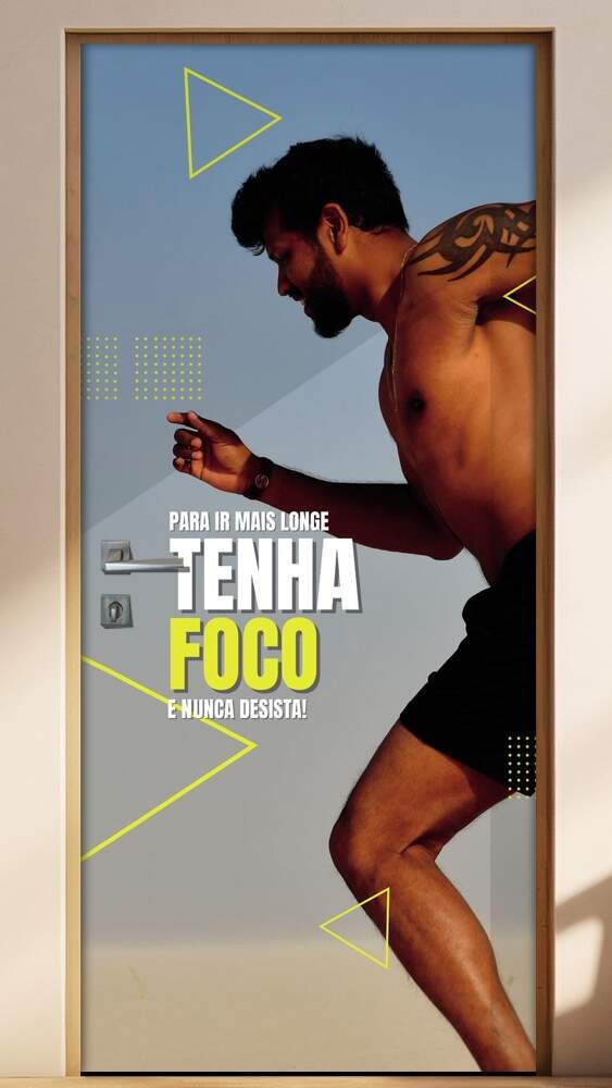 Adesivo Para Porta Para Academia Tenha Foco