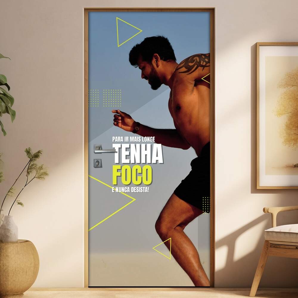 Adesivo Para Porta Para Academia Tenha Foco
