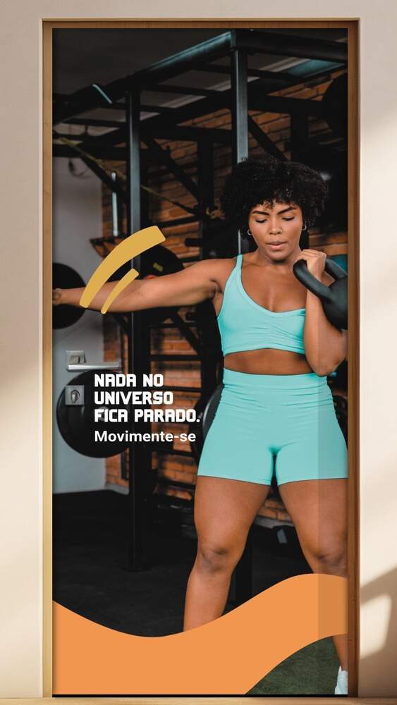 Adesivo Para Porta Para Academia Movimente-se