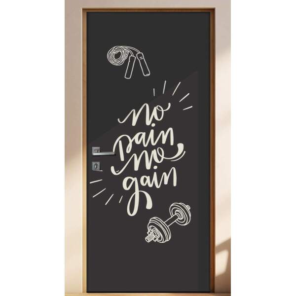 Adesivo Para Porta Para Academia No Pain No Again