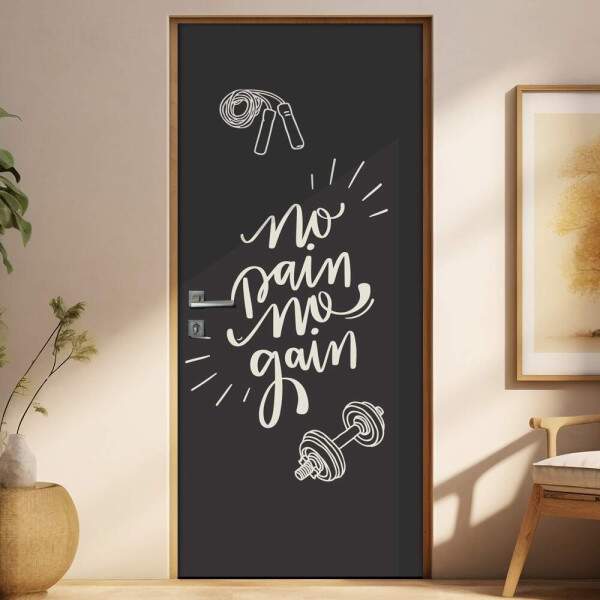 Adesivo Para Porta Para Academia No Pain No Again
