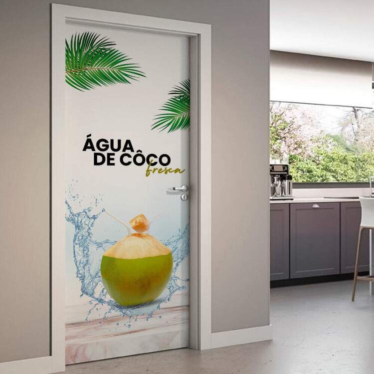 Adesivo Para Porta gua De Coco Fresca