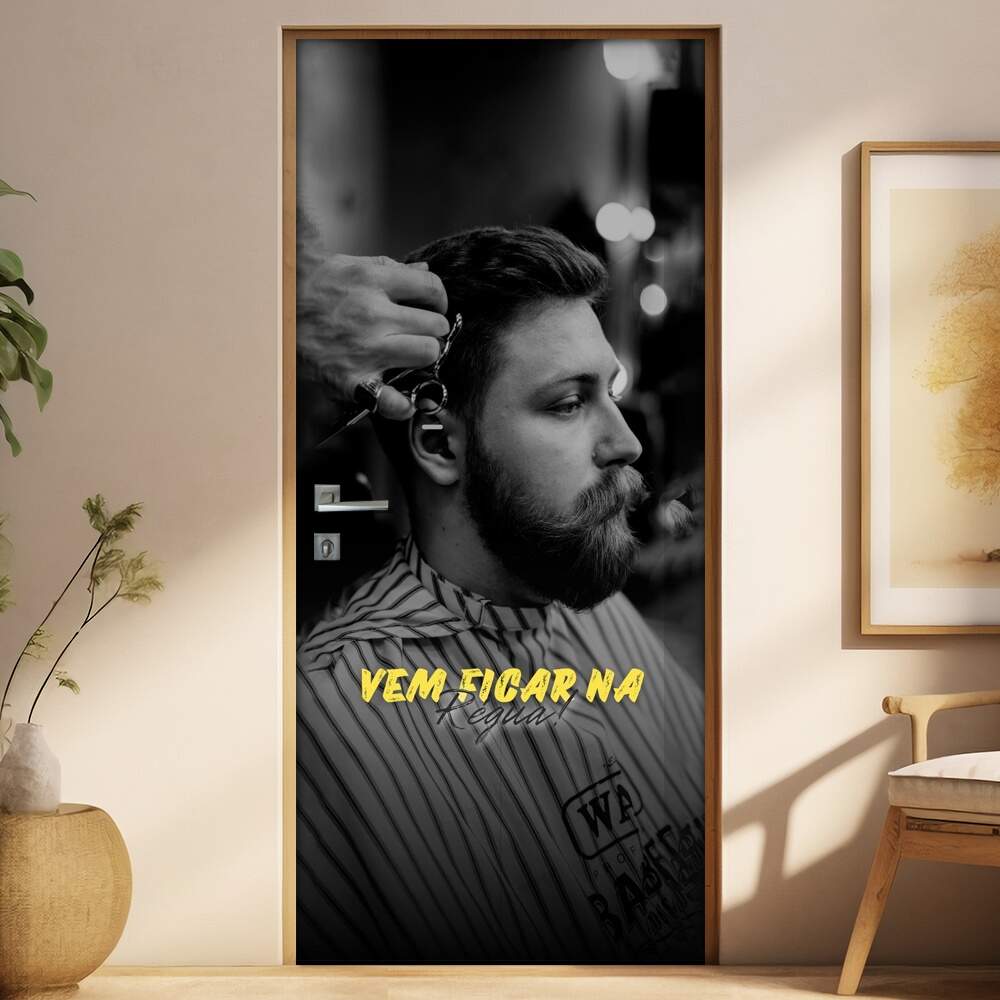 Adesivo Para Porta Para Barbearia Vem Ficar Na Rgua