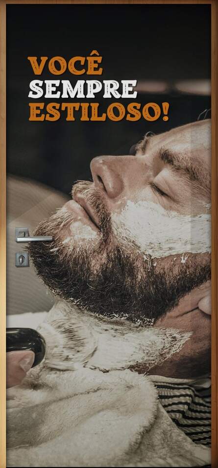 Adesivo Para Porta Para Barbearia Voc Sempre Estiloso