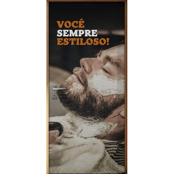 Adesivo Para Porta Para Barbearia Voc Sempre Estiloso