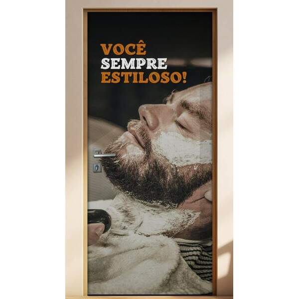 Adesivo Para Porta Para Barbearia Voc Sempre Estiloso