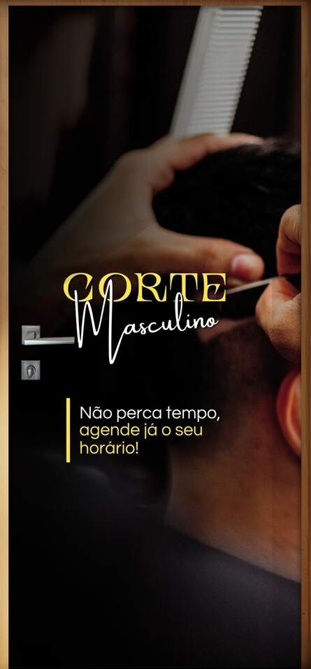 Adesivo Para Porta Para Barbearia Corte Masculino