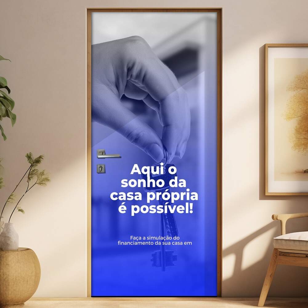 Adesivo Para Porta Para Imobliaria Sonho Da Casa Prpria
