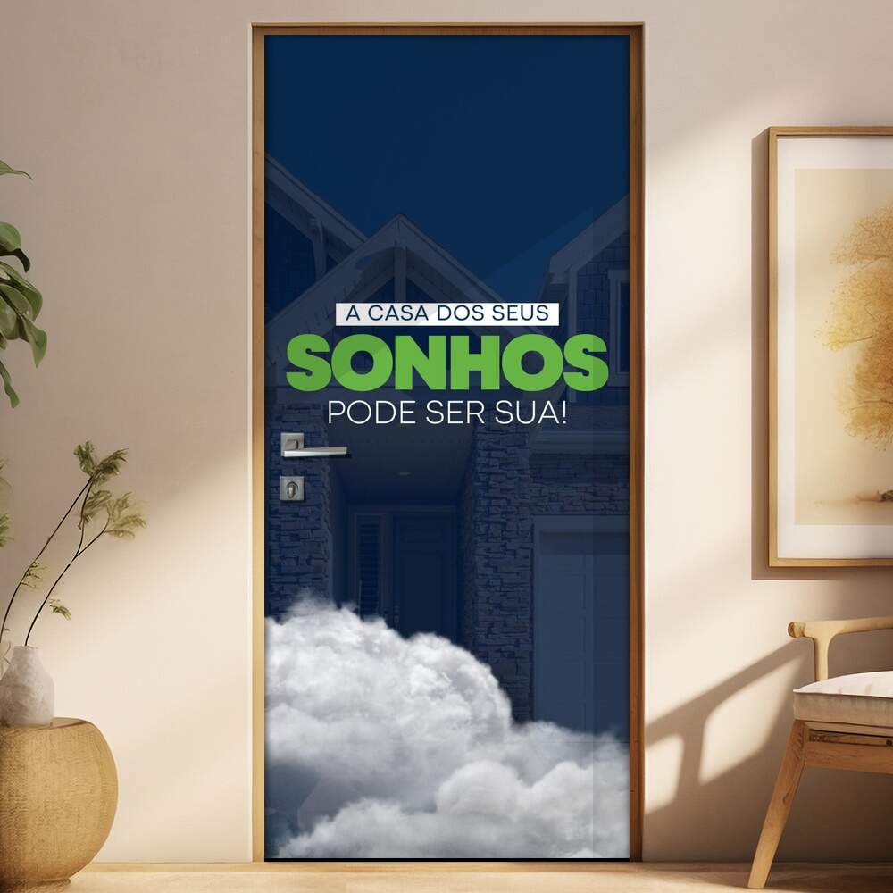 Adesivo Para Porta Para Imobliaria A Casa Dos Seus Sonhos