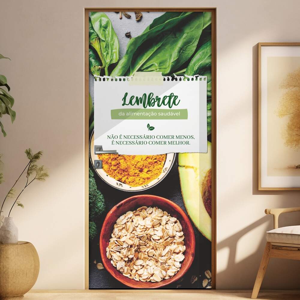 Adesivo Para Porta Para Nutricionista Lembrete Da Alimentao Saudvel