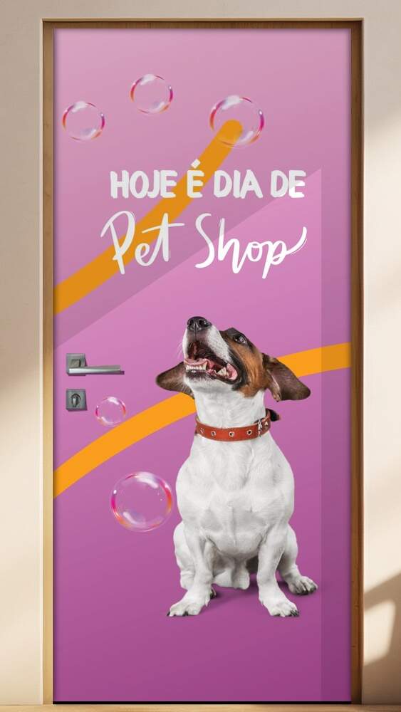 Adesivo Para Porta Dia De Pet Shop