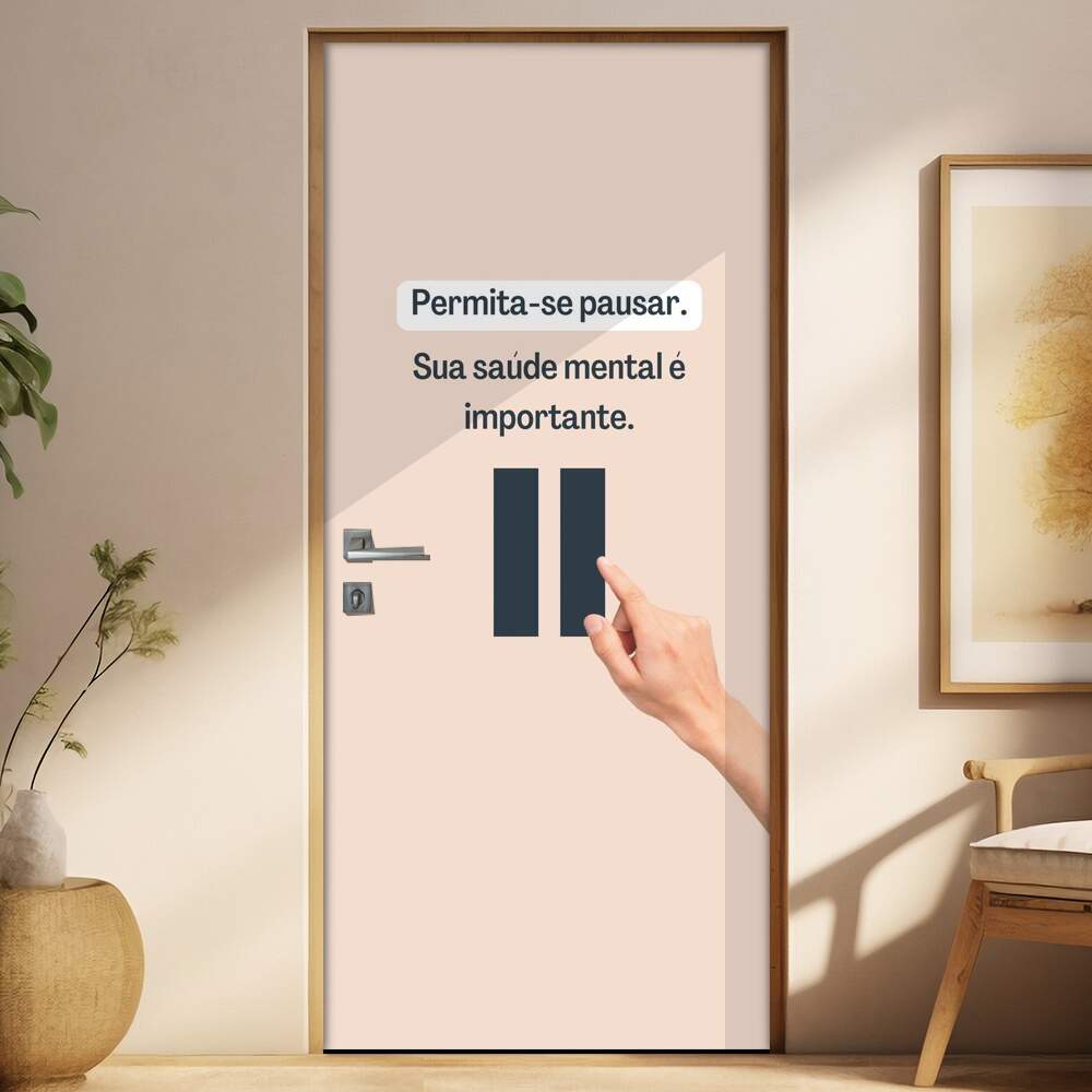 Adesivo Para Porta Para Psicologia Permita-se Pausar