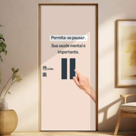 Adesivo Para Porta Para Psicologia Permita-se Pausar