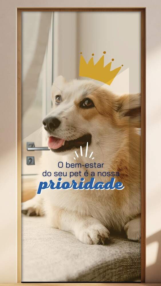 Adesivo Para Porta Para Veterin�ria Bem Estar Do Seu Pet